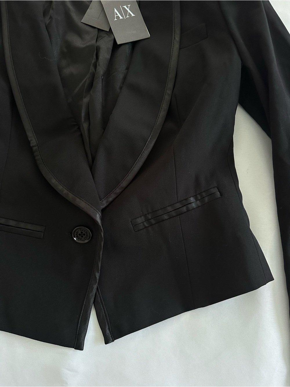 A/X Armani Exchange Black Cropped Blazer New With Tags - Picture 3 of 6
